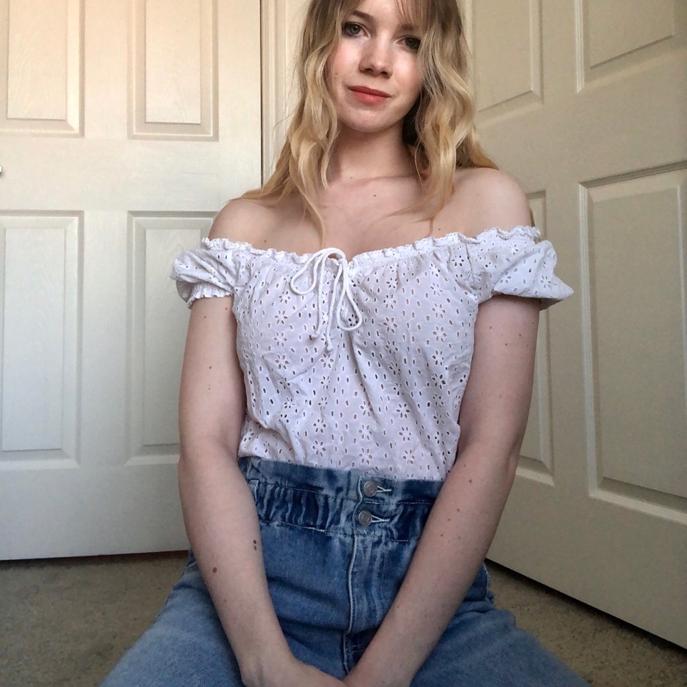 Vintage White Eyelet Blouse